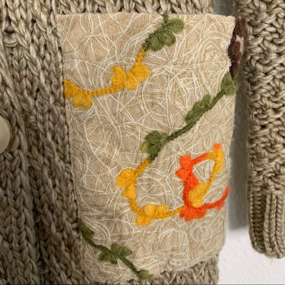 Hem & Thread Wool Blend Button Up Sweater Nwt - image 5